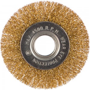 Щетка-крацовка дисковая (100 мм, латунированная проволока) для УШМ GROSSMEISTER 021018001