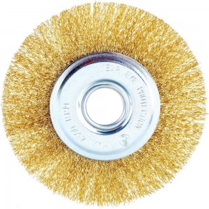 Щетка-крацовка дисковая (125 мм; латунированная проволока) для УШМ GROSSMEISTER 021018002