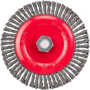 Щетка-крацовка дисковая, плетенная стальная проволока, 150 мм, М14 GROSSMEISTER 021128003