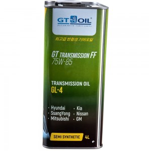 Масло Transmission FF, SAE 75W-85, API GL-4, 4л GT OIL 8809059407806