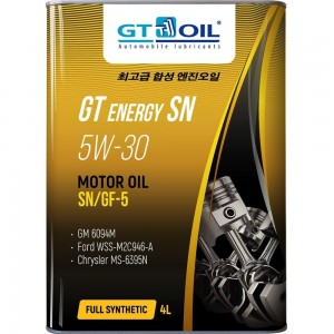 Масло Energy SN, SAE 5W30, API SN, 4 л GT OIL 8809059407257