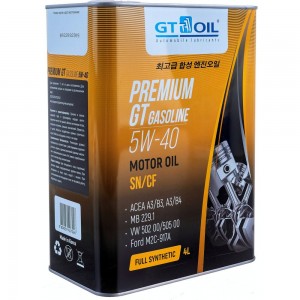 Масло Premium Gasoline, SAE 5W-40, API SN/CF, 4л GT OIL 8809059407226