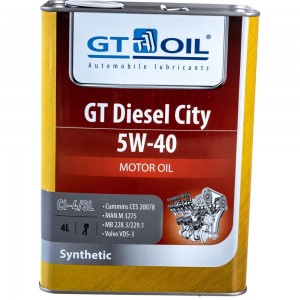 Масло Diesel City, SAE 5W-40, API CI-4/SL, 4 л GT OIL 8809059408001