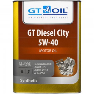 Масло Diesel City, SAE 5W-40, API CI-4/SL, 4 л GT OIL 8809059408001