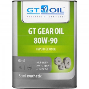 Масло Gear Oil, SAE 80W-90, API GL-5, 4 л GT OIL 8809059407837