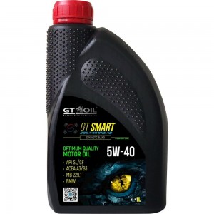 Моторное масло GT OIL Smart SAE 5W-40 API SL/CF, 1 л 8809059408841