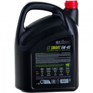 Моторное масло GT OIL Smart SAE 5W-40 API SL/CF, 4 л 8809059408858
