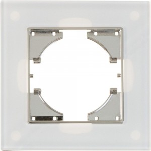 Рамка GUSI ELECTRIC 1-местная, стекло, цвет белый С1110-030
