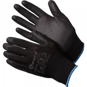 Нейлоновые перчатки с полиуретановым покрытием Gward черные, р.S PU1001B/S