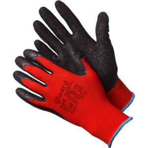 Нейлоновые перчатки с текстурированным латексным покрытием Gward Red, р.L 12 L2001/L