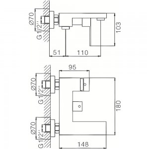 Смеситель для ванны Haiba HB60803-7 