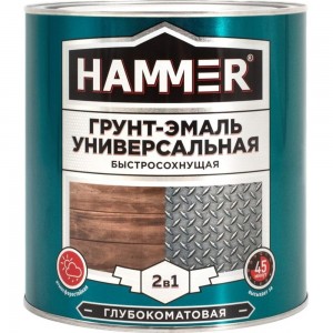 Универсальная грунт-эмаль HAMMER 2в1 б/с, глуб/мат, шоколадная 2,7 кг ЭК000135083