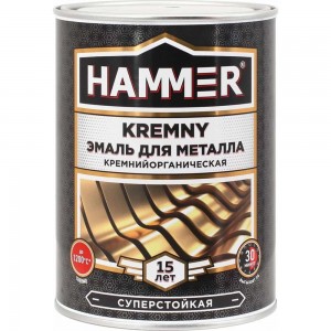 Эмаль по металлу HAMMER КО Kremny RAL 9004 черный 1200С 0.8 кг ЭК000138079