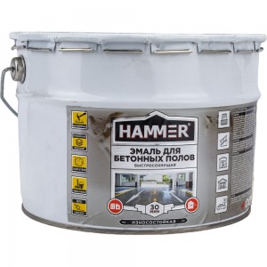 Эмаль акриловая для бетонных полов Hammer серая 10 кг ЭК000141562