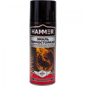 Термостойкая эмаль Hammer КО аэрозоль, серебристый, 520 мл, 0.27 кг, 5001, 800 ± 5 градусов ЭК000139188