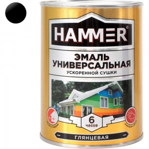 Универсальная эмаль HAMMER ускоренная сушка, глянцевая, черная, 0,9 кг / 14 ЭК000144082