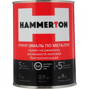 Грунт-эмаль по ржавчине Hummerton 3 в 1 белый 0.9 кг 14 205538