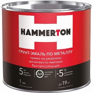 Грунт-эмаль по ржавчине HAMMERTON 3в1, желтая, 10 кг 1 205902
