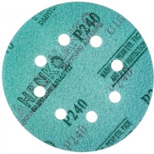 Диск шлифовальный DC341 Film Green (100 шт/уп; 125 мм; 8 отверстий; Р240) Hanko DC341.125.8.0240