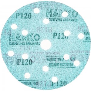Диск шлифовальный DC341 Film Green (100 шт/уп; 150 мм; 15 отверстий; Р120) Hanko DC341.150.15.0120