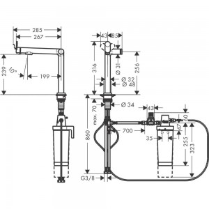 Смеситель для кухни Hansgrohe Aqittura m91 240 1j 126673