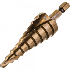 Сверло по металлу шаговое спиральное (4-20 мм; 9 ступеней; Р6М5) Hardcore 144420