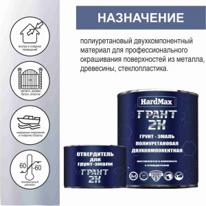 Грунт-эмаль HardMax ГРАНТ 2К RAL 1014 слоновая кость, комплект 2.19 кг 4690417100408