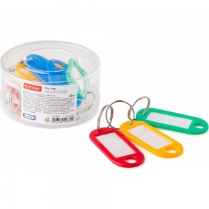 Брелоки для ключей Hatber пластик, цветные, 22x50мм, 12 шт, в пластик.бок 040708