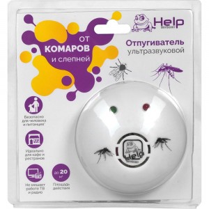Ультразвуковой отпугиватель комаров и слепней HELP 220В 80404