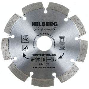 Диск алмазный отрезной сегментный Hard Materials Laser (125x22.23 мм) Hilberg HM102