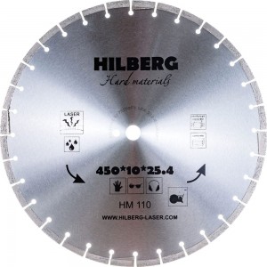 Hilberg Диск алмазный отрезной 450x25,4x12Hard Materials Лазер HM110