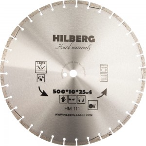 Диск алмазный отрезной сегментный Hard Materials Laser (500x25.4 мм) Hilberg HM111