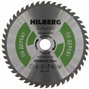 Диск пильный Industrial Дерево (250x32/30 мм; 48Т) Hilberg HW254