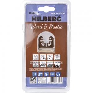 Полотно пильное погружное по древесине и пластику (34x40 мм; 18TPI; Bi-M) Hilberg HR8348