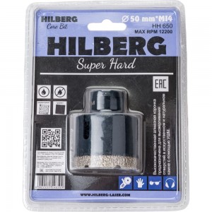 Коронка алмазная по керамике и керамограниту Super Hard (50 мм; M14) Hilberg HH650
