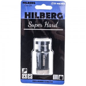Коронка алмазная по керамике и керамограниту Super Hard (25 мм; M14) Hilberg HH625