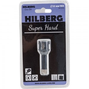 Коронка алмазная с воском по керамике и керамограниту Super Hard (12 мм; M14) Hilberg HH612
