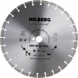 Диск алмазный отрезной Hard Materials Лазер (400х32/25.4 мм) Hilberg HM109/32