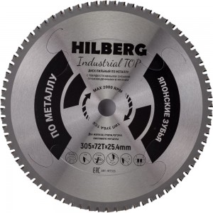 Диск пильный Industrial TOP Металл 305х25.4 мм, 72Т Hilberg HFT305