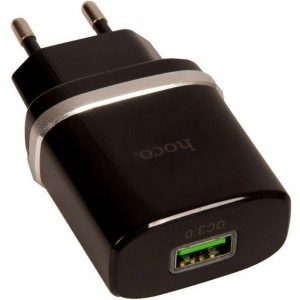 Зарядное устройство Hoco c12Q Smart QC3.0, кабель Micro USB, один порт USB, 5V, 3.0A, черный 819514