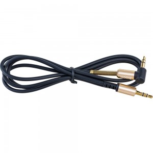 Аудио кабель Hoco UPA02, джек 3.5, угловой 1м, черный, 6957531025665