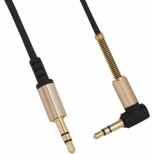 Аудио кабель Hoco UPA02, джек 3.5, угловой 1м, черный, 6957531025665
