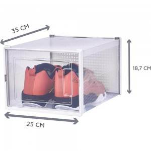 Коробка для хранения обуви большого размера HOMSU Premium набор из 4 шт 25x18.7x35 HOM-1135