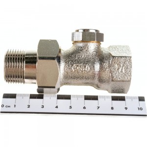Вентиль для радиатора Honeywell Home 3/4 прямой, нижний, никелированная бронза, конус Kvs 1.45, PN10 V2420D0020