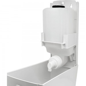 Дозатор для жидкого мыла HOR X12 нажимной, 1.2 л, СТАНДАРТ, корпус белый, кнопка серая HOR-42130615