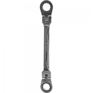 Накидной двусторонний трещоточный шарнирный хромированный ключ HORTZ 18х19 HOR 121321