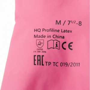 Латексные многоразовые перчатки HQ Profiline, красные, р-р S 73579