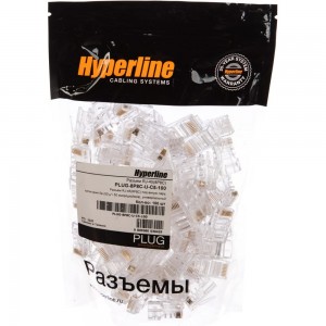 Разъем Hyperline RJ-45 (8P8C) под витую пару, категория 5e (50µ