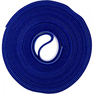 Лента (липучка) в рулоне Hyperline WASNR-5x25-BL ширина 25 мм, длина 5 м, синяя 401689