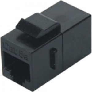 Проходной адаптер RJ-45(8P8C) Hyperline CA2-KJ-C5E-BK (coupler), формата Keystone Jack, 444914